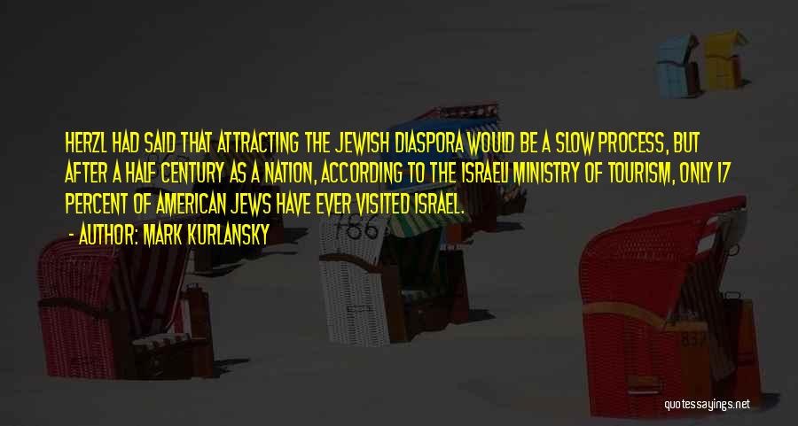 Mark Kurlansky Quotes: Herzl Had Said That Attracting The Jewish Diaspora Would Be A Slow Process, But After A Half Century As A