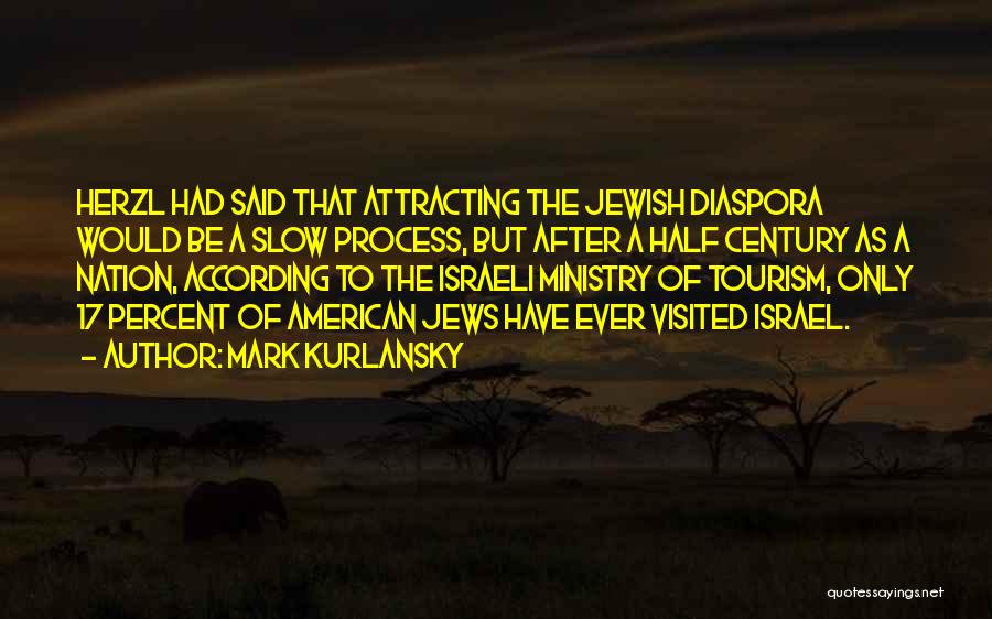 Mark Kurlansky Quotes: Herzl Had Said That Attracting The Jewish Diaspora Would Be A Slow Process, But After A Half Century As A