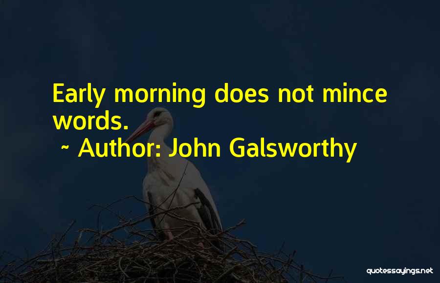 John Galsworthy Quotes: Early Morning Does Not Mince Words.