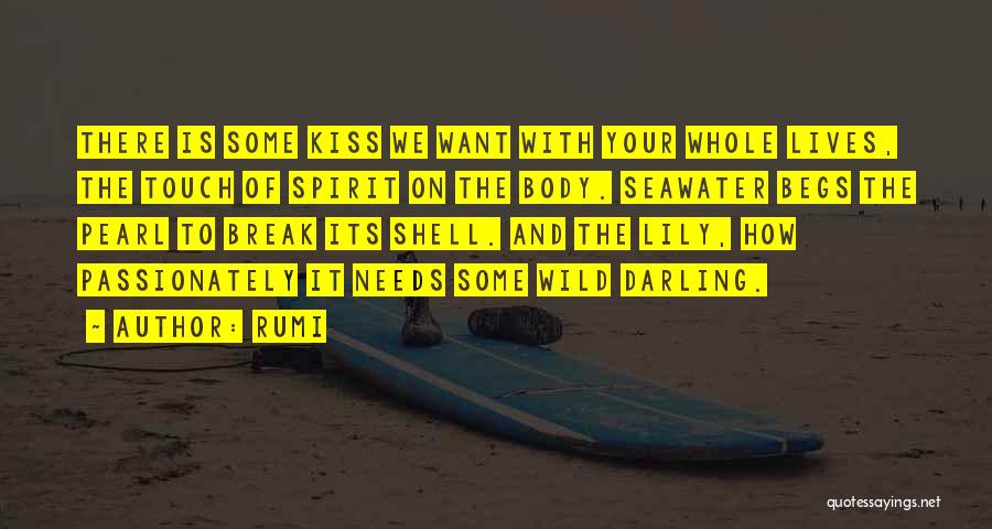 Rumi Quotes: There Is Some Kiss We Want With Your Whole Lives, The Touch Of Spirit On The Body. Seawater Begs The