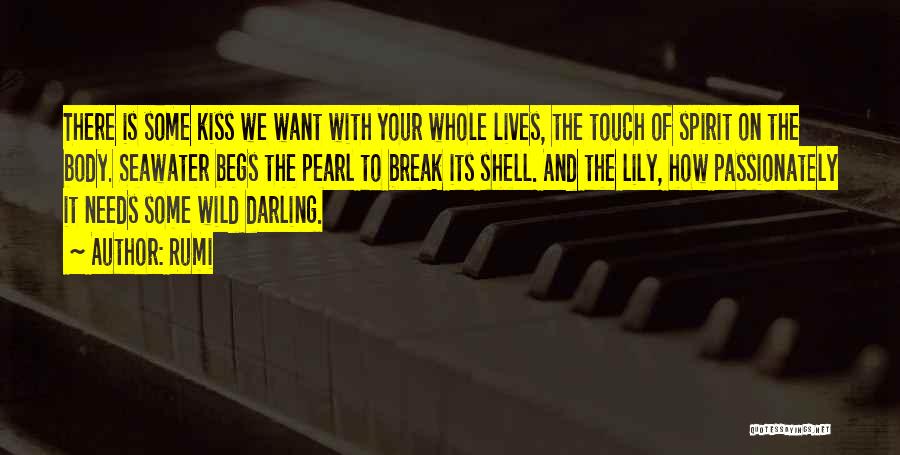 Rumi Quotes: There Is Some Kiss We Want With Your Whole Lives, The Touch Of Spirit On The Body. Seawater Begs The