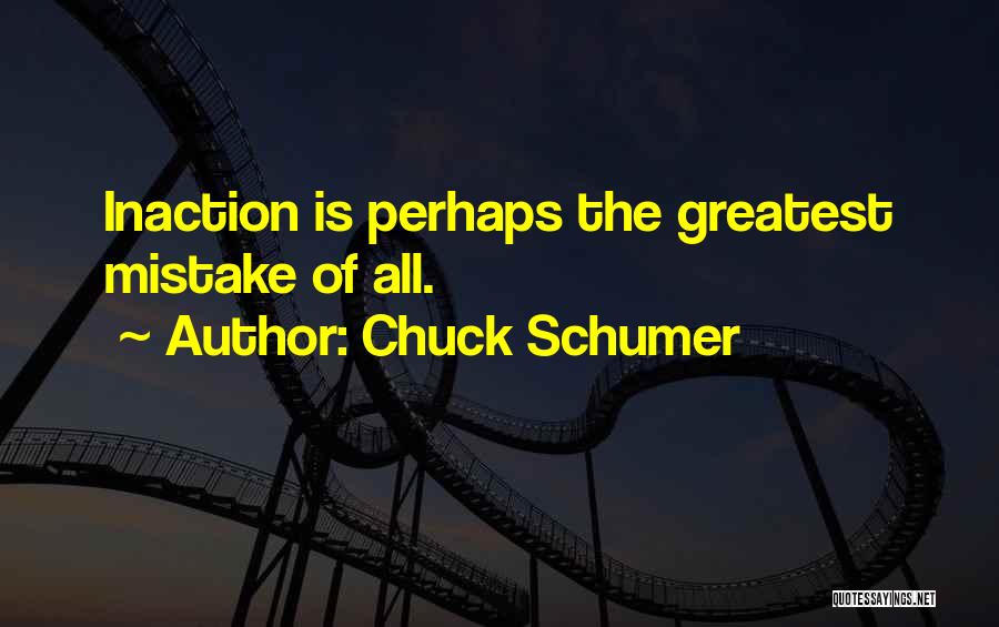 Chuck Schumer Quotes: Inaction Is Perhaps The Greatest Mistake Of All.