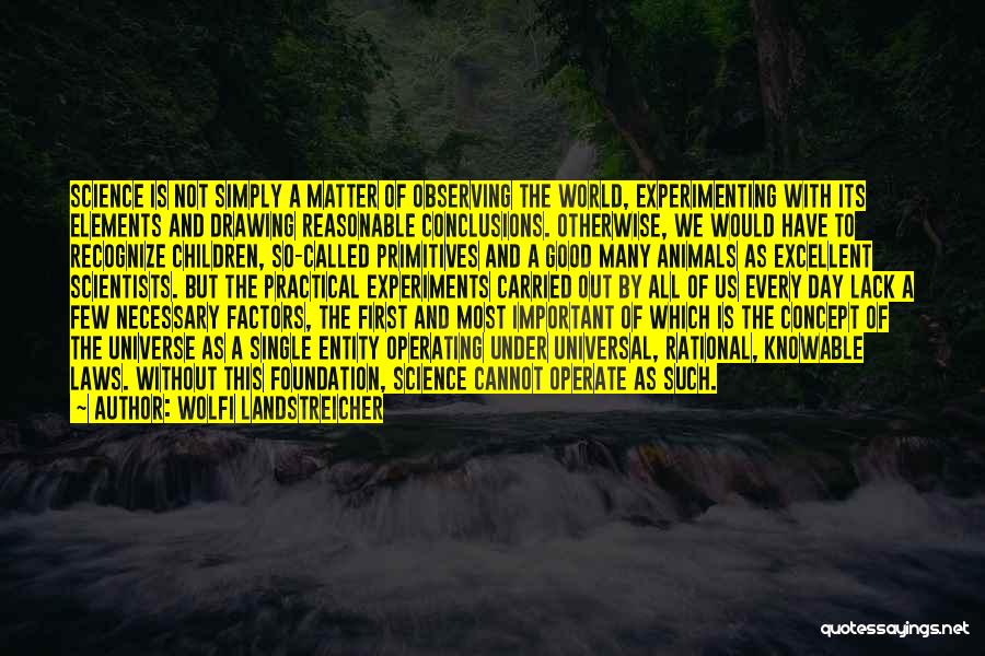 Wolfi Landstreicher Quotes: Science Is Not Simply A Matter Of Observing The World, Experimenting With Its Elements And Drawing Reasonable Conclusions. Otherwise, We