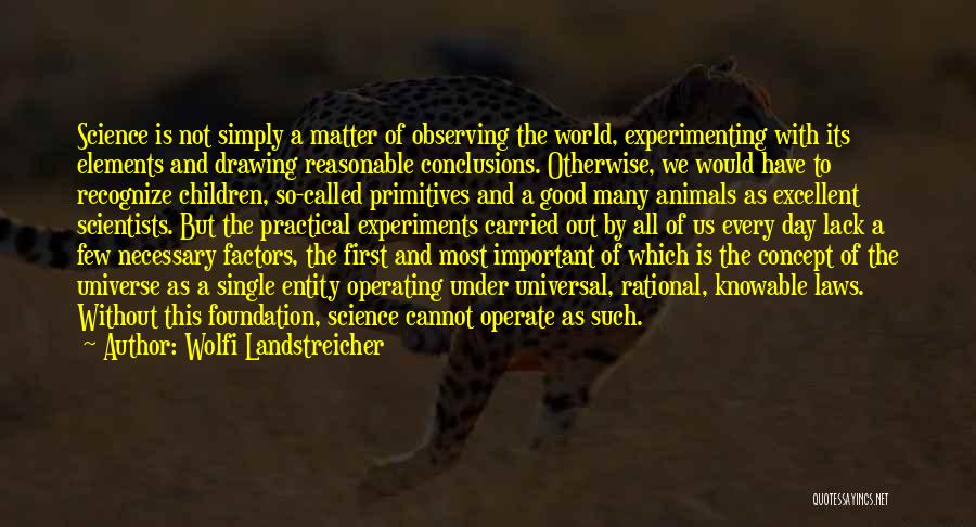 Wolfi Landstreicher Quotes: Science Is Not Simply A Matter Of Observing The World, Experimenting With Its Elements And Drawing Reasonable Conclusions. Otherwise, We