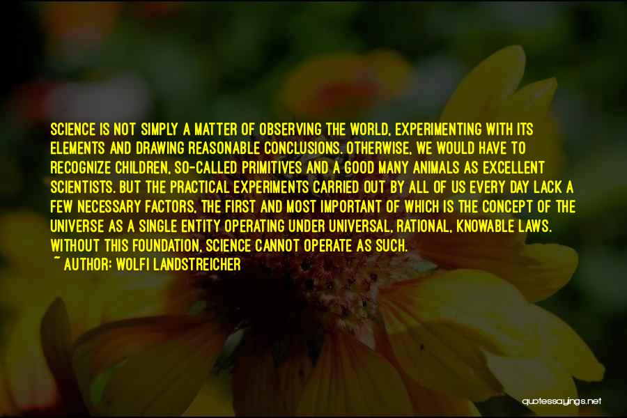 Wolfi Landstreicher Quotes: Science Is Not Simply A Matter Of Observing The World, Experimenting With Its Elements And Drawing Reasonable Conclusions. Otherwise, We