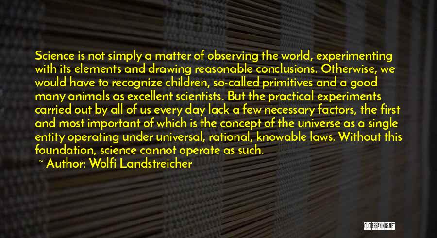 Wolfi Landstreicher Quotes: Science Is Not Simply A Matter Of Observing The World, Experimenting With Its Elements And Drawing Reasonable Conclusions. Otherwise, We