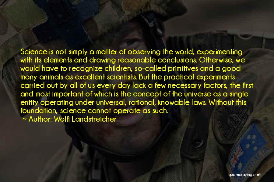 Wolfi Landstreicher Quotes: Science Is Not Simply A Matter Of Observing The World, Experimenting With Its Elements And Drawing Reasonable Conclusions. Otherwise, We