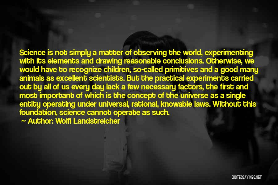 Wolfi Landstreicher Quotes: Science Is Not Simply A Matter Of Observing The World, Experimenting With Its Elements And Drawing Reasonable Conclusions. Otherwise, We