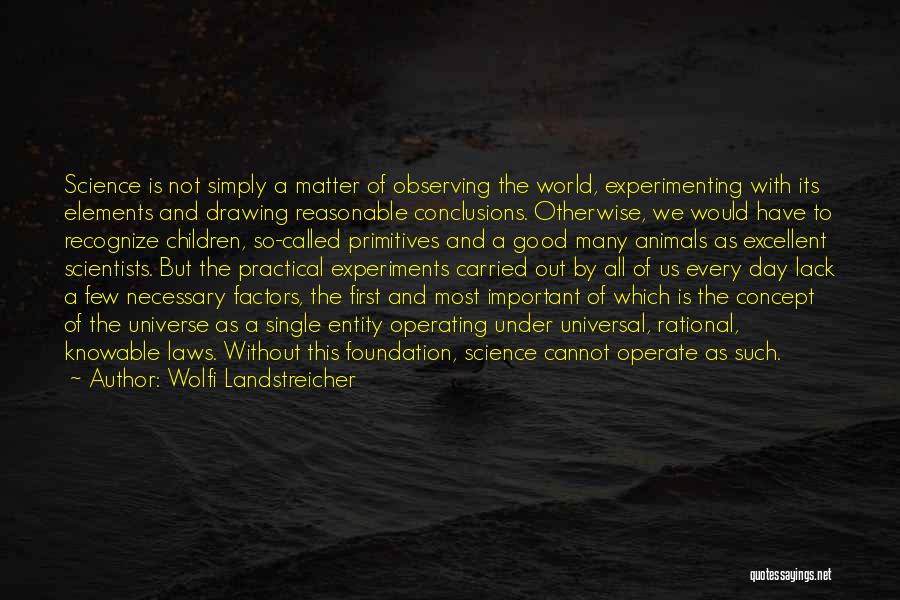 Wolfi Landstreicher Quotes: Science Is Not Simply A Matter Of Observing The World, Experimenting With Its Elements And Drawing Reasonable Conclusions. Otherwise, We