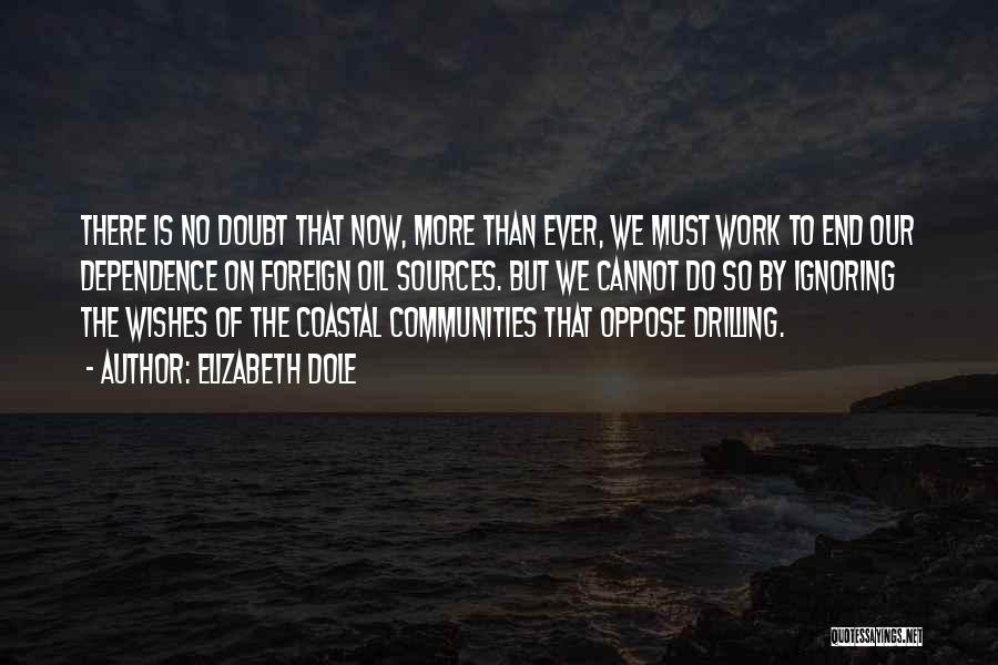 Elizabeth Dole Quotes: There Is No Doubt That Now, More Than Ever, We Must Work To End Our Dependence On Foreign Oil Sources.