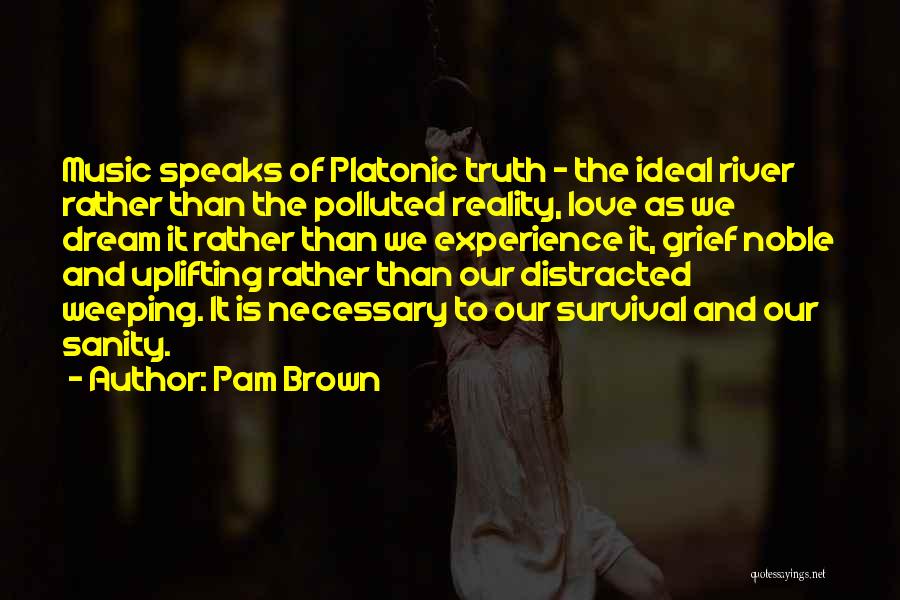 Pam Brown Quotes: Music Speaks Of Platonic Truth - The Ideal River Rather Than The Polluted Reality, Love As We Dream It Rather