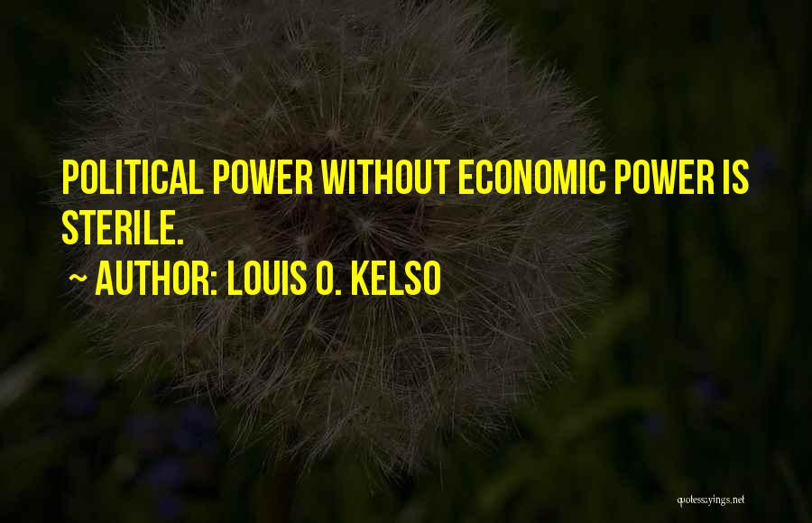 Louis O. Kelso Quotes: Political Power Without Economic Power Is Sterile.