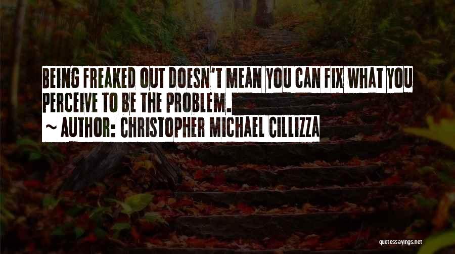Christopher Michael Cillizza Quotes: Being Freaked Out Doesn't Mean You Can Fix What You Perceive To Be The Problem.