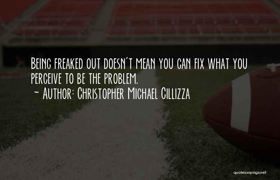 Christopher Michael Cillizza Quotes: Being Freaked Out Doesn't Mean You Can Fix What You Perceive To Be The Problem.