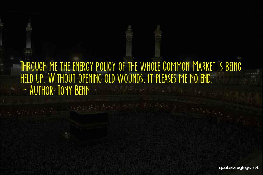 Tony Benn Quotes: Through Me The Energy Policy Of The Whole Common Market Is Being Held Up. Without Opening Old Wounds, It Pleases