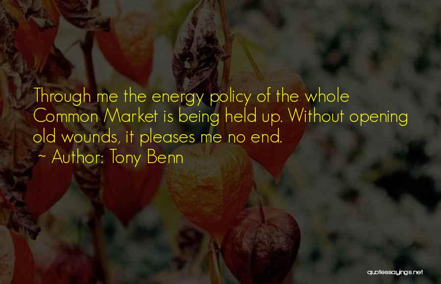 Tony Benn Quotes: Through Me The Energy Policy Of The Whole Common Market Is Being Held Up. Without Opening Old Wounds, It Pleases