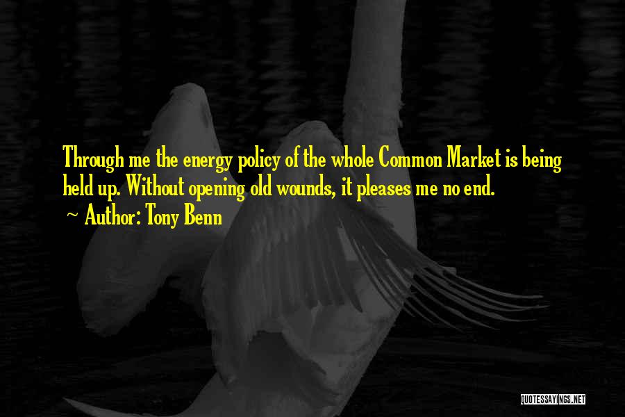 Tony Benn Quotes: Through Me The Energy Policy Of The Whole Common Market Is Being Held Up. Without Opening Old Wounds, It Pleases