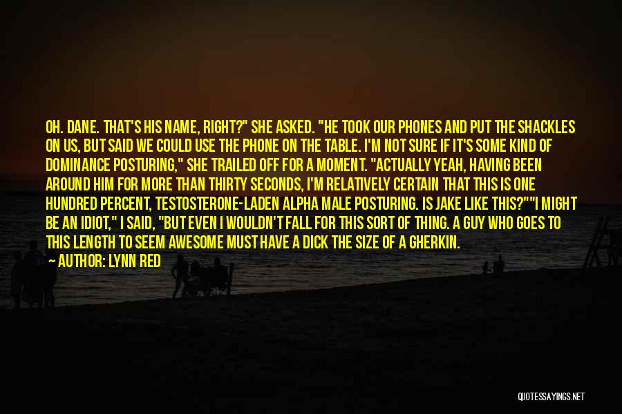 Lynn Red Quotes: Oh. Dane. That's His Name, Right? She Asked. He Took Our Phones And Put The Shackles On Us, But Said