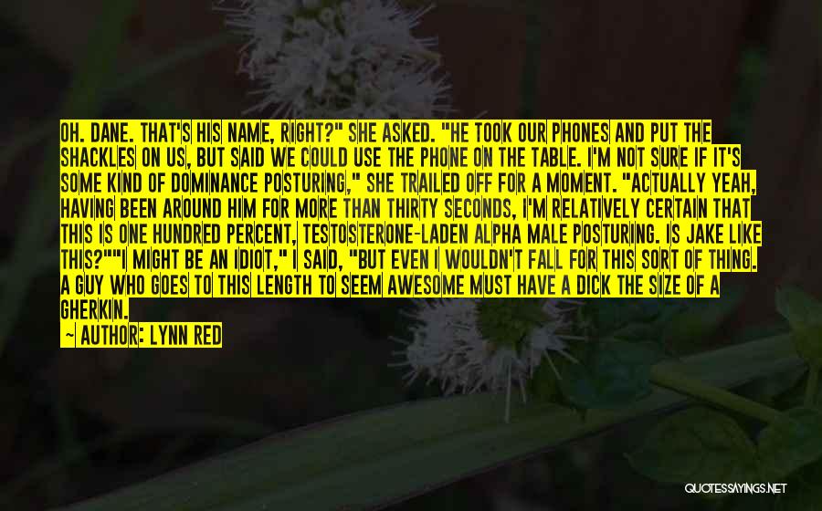 Lynn Red Quotes: Oh. Dane. That's His Name, Right? She Asked. He Took Our Phones And Put The Shackles On Us, But Said