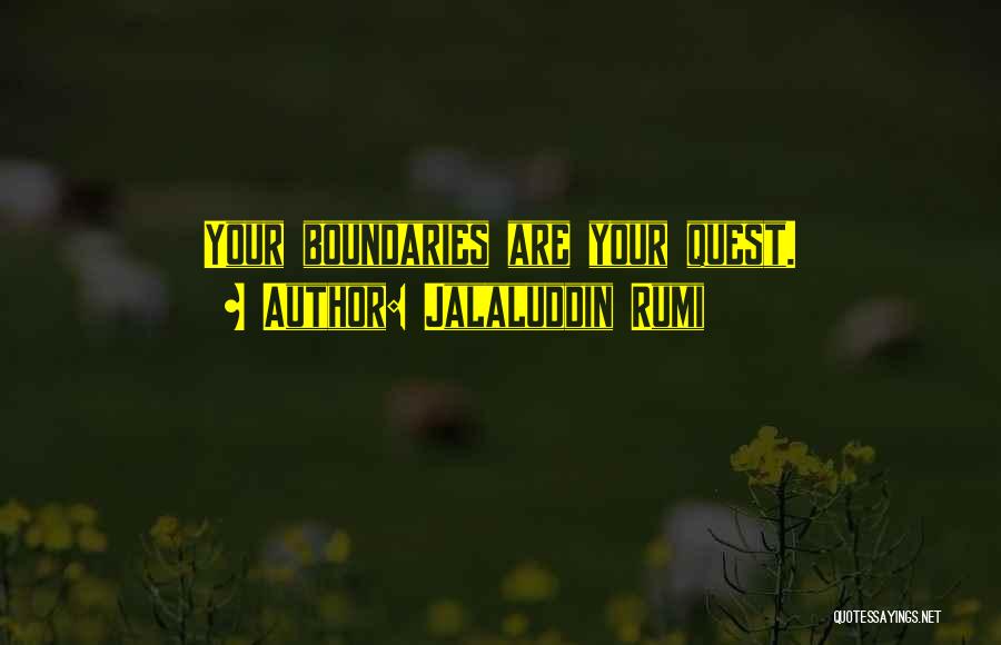 Jalaluddin Rumi Quotes: Your Boundaries Are Your Quest.