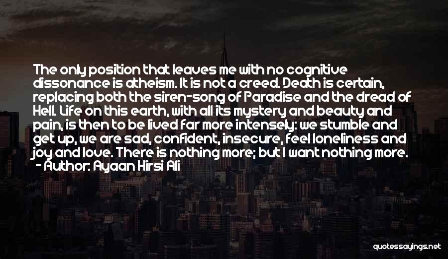 Ayaan Hirsi Ali Quotes: The Only Position That Leaves Me With No Cognitive Dissonance Is Atheism. It Is Not A Creed. Death Is Certain,