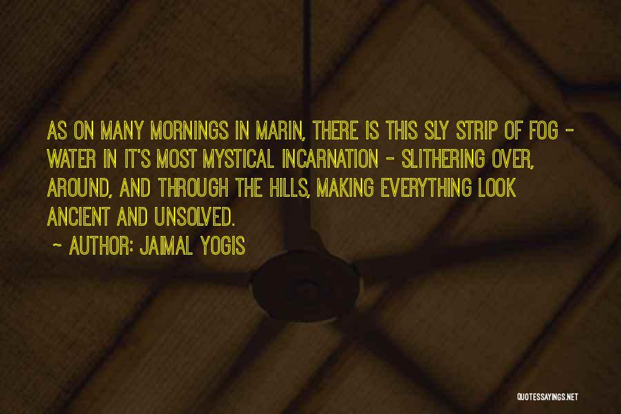 Jaimal Yogis Quotes: As On Many Mornings In Marin, There Is This Sly Strip Of Fog - Water In It's Most Mystical Incarnation
