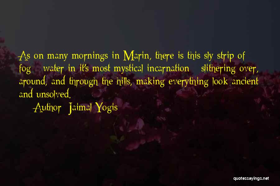 Jaimal Yogis Quotes: As On Many Mornings In Marin, There Is This Sly Strip Of Fog - Water In It's Most Mystical Incarnation