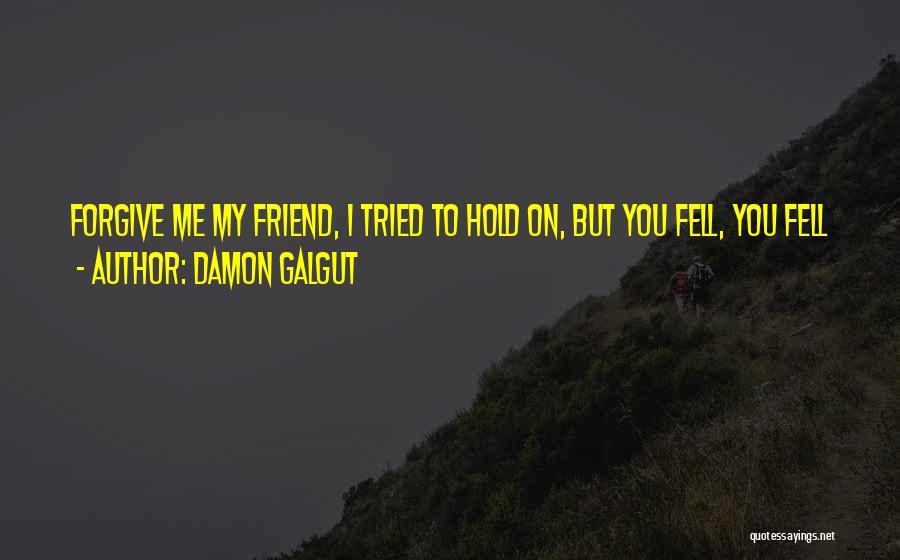 Damon Galgut Quotes: Forgive Me My Friend, I Tried To Hold On, But You Fell, You Fell