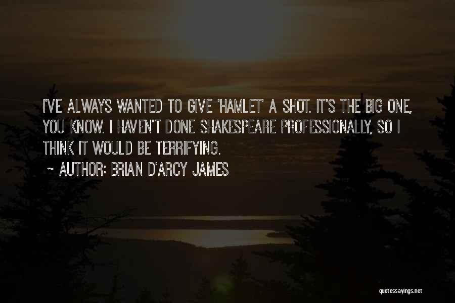 Brian D'Arcy James Quotes: I've Always Wanted To Give 'hamlet' A Shot. It's The Big One, You Know. I Haven't Done Shakespeare Professionally, So