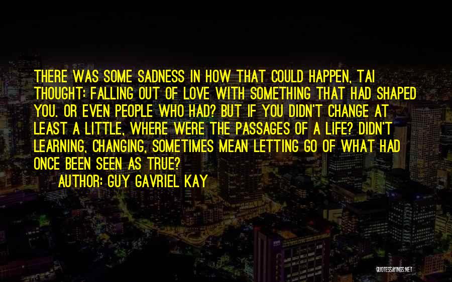 Guy Gavriel Kay Quotes: There Was Some Sadness In How That Could Happen, Tai Thought: Falling Out Of Love With Something That Had Shaped