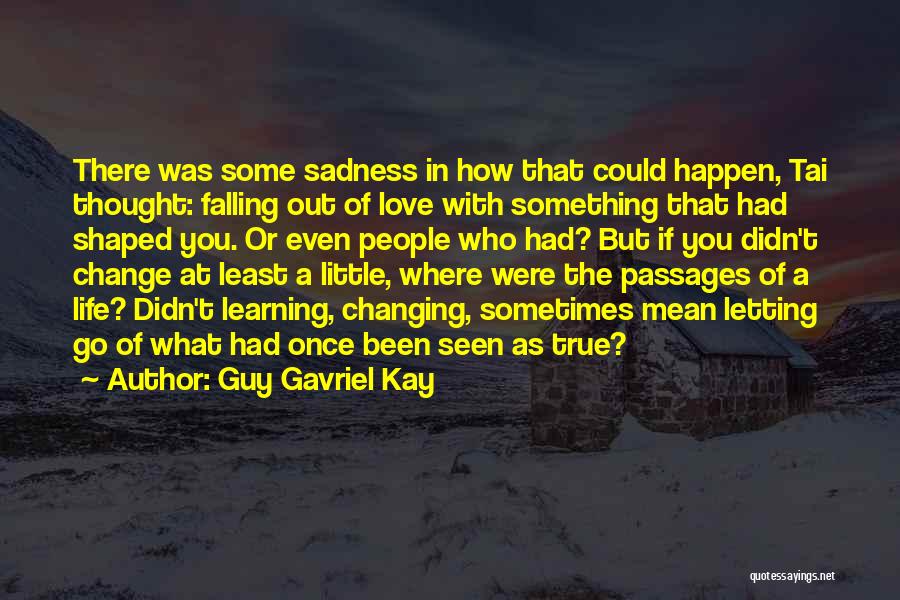 Guy Gavriel Kay Quotes: There Was Some Sadness In How That Could Happen, Tai Thought: Falling Out Of Love With Something That Had Shaped
