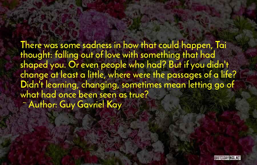 Guy Gavriel Kay Quotes: There Was Some Sadness In How That Could Happen, Tai Thought: Falling Out Of Love With Something That Had Shaped