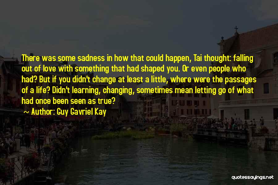 Guy Gavriel Kay Quotes: There Was Some Sadness In How That Could Happen, Tai Thought: Falling Out Of Love With Something That Had Shaped