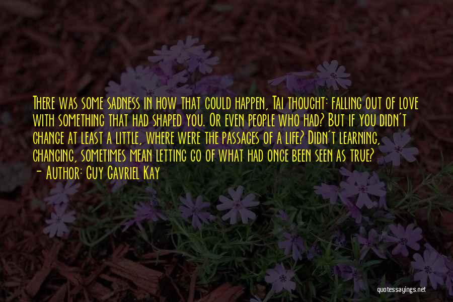 Guy Gavriel Kay Quotes: There Was Some Sadness In How That Could Happen, Tai Thought: Falling Out Of Love With Something That Had Shaped