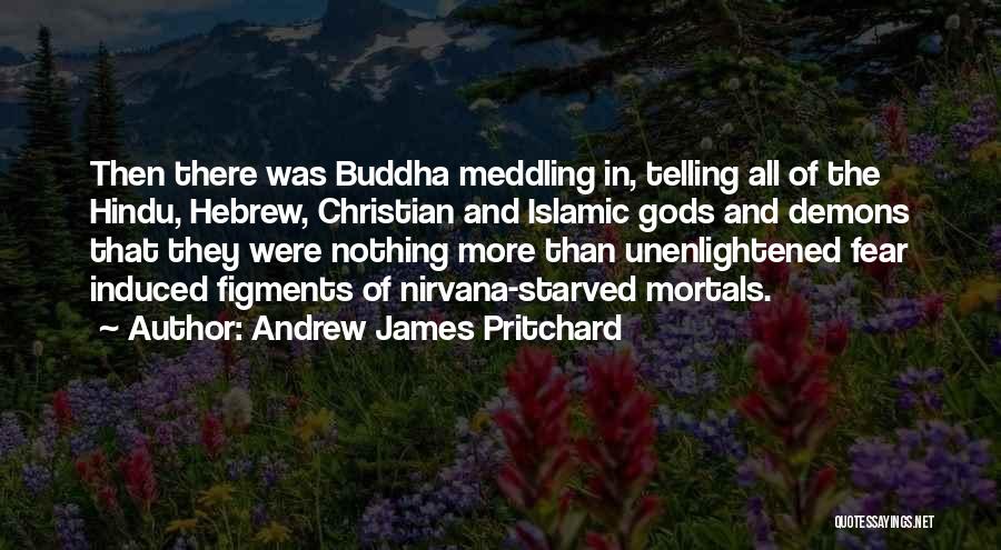 Andrew James Pritchard Quotes: Then There Was Buddha Meddling In, Telling All Of The Hindu, Hebrew, Christian And Islamic Gods And Demons That They