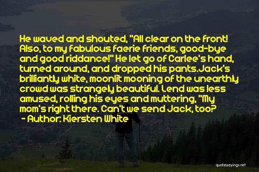 Kiersten White Quotes: He Waved And Shouted, All Clear On The Front! Also, To My Fabulous Faerie Friends, Good-bye And Good Riddance! He