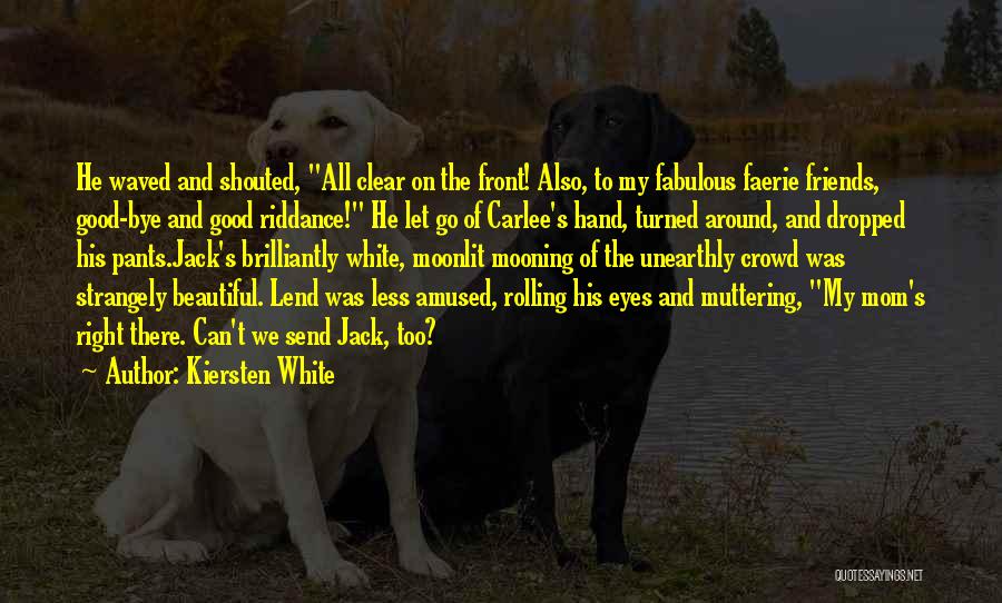 Kiersten White Quotes: He Waved And Shouted, All Clear On The Front! Also, To My Fabulous Faerie Friends, Good-bye And Good Riddance! He