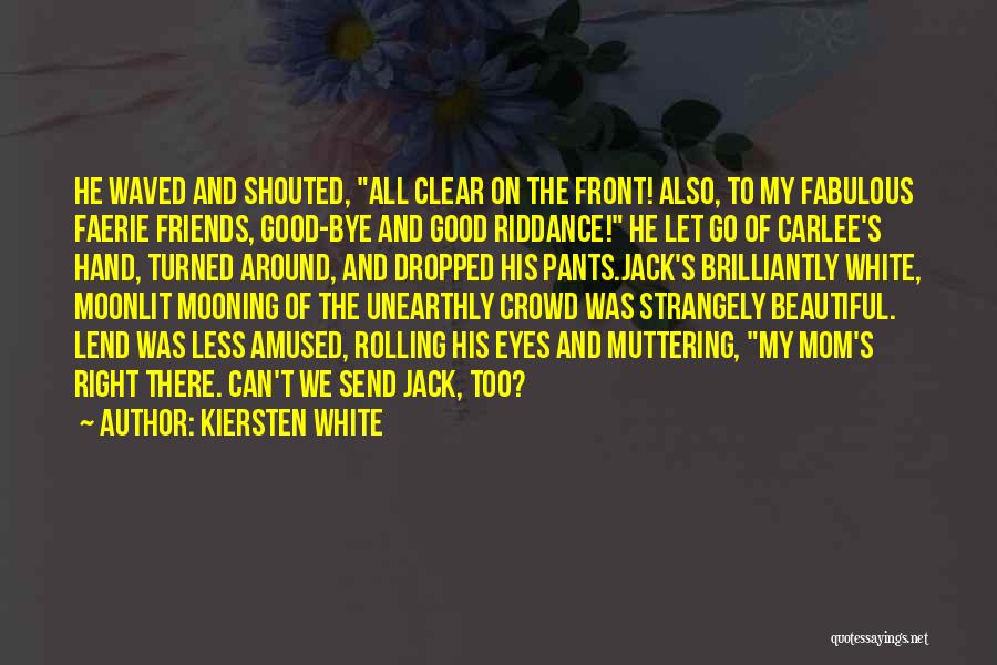 Kiersten White Quotes: He Waved And Shouted, All Clear On The Front! Also, To My Fabulous Faerie Friends, Good-bye And Good Riddance! He