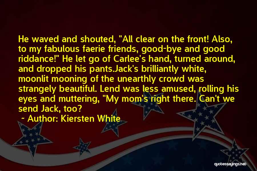 Kiersten White Quotes: He Waved And Shouted, All Clear On The Front! Also, To My Fabulous Faerie Friends, Good-bye And Good Riddance! He