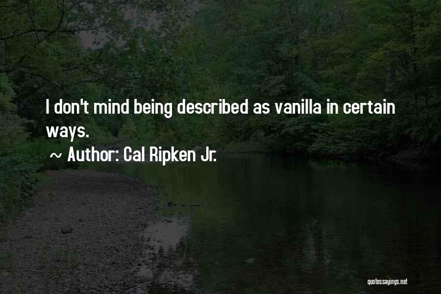 Cal Ripken Jr. Quotes: I Don't Mind Being Described As Vanilla In Certain Ways.