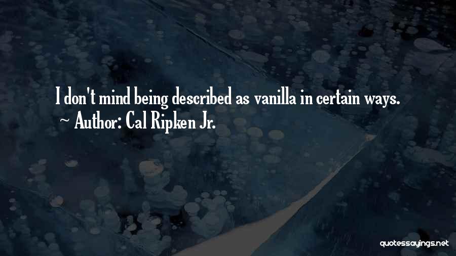 Cal Ripken Jr. Quotes: I Don't Mind Being Described As Vanilla In Certain Ways.