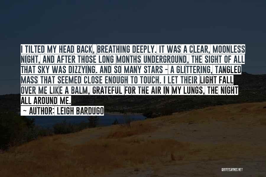 Leigh Bardugo Quotes: I Tilted My Head Back, Breathing Deeply. It Was A Clear, Moonless Night, And After Those Long Months Underground, The