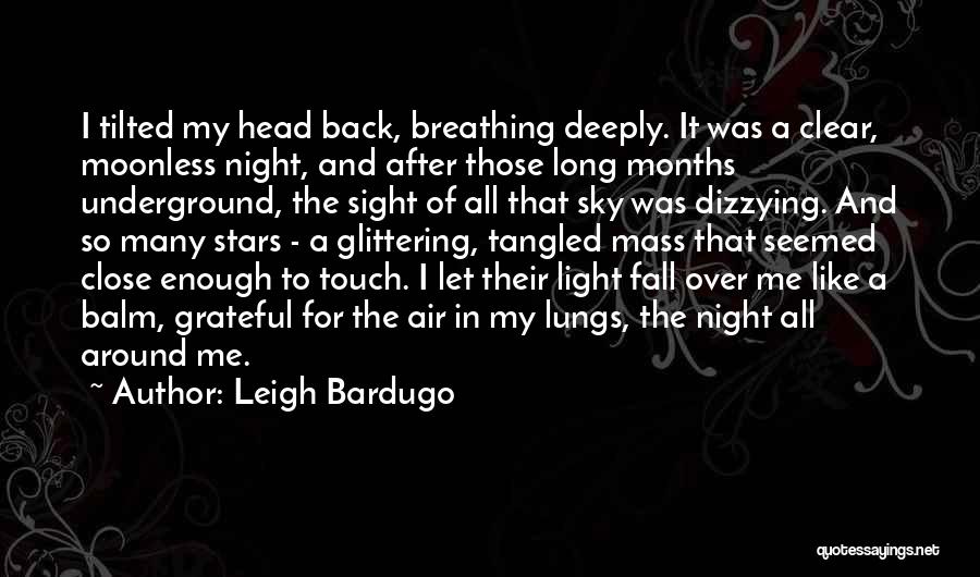 Leigh Bardugo Quotes: I Tilted My Head Back, Breathing Deeply. It Was A Clear, Moonless Night, And After Those Long Months Underground, The