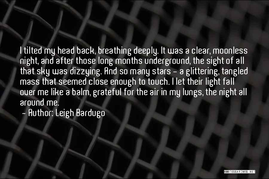 Leigh Bardugo Quotes: I Tilted My Head Back, Breathing Deeply. It Was A Clear, Moonless Night, And After Those Long Months Underground, The