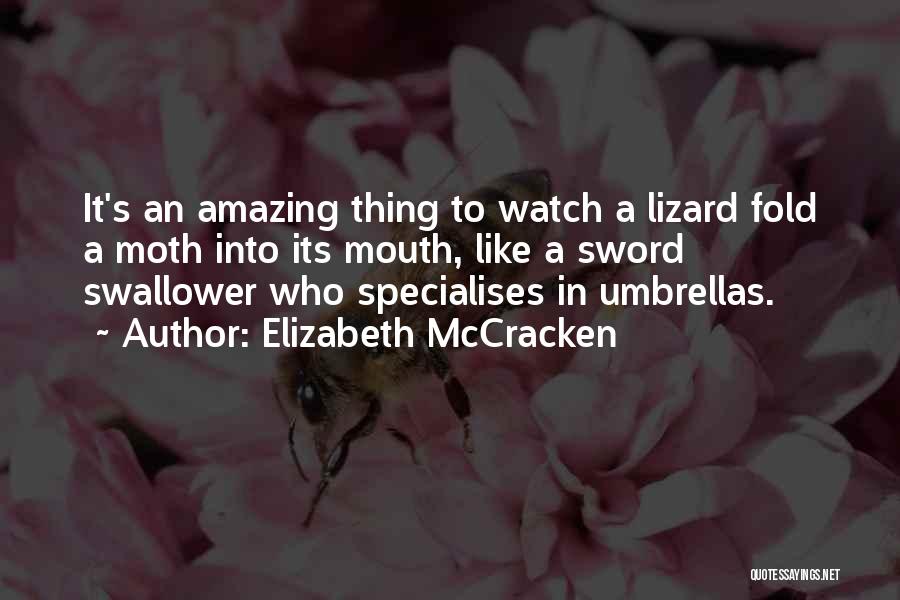 Elizabeth McCracken Quotes: It's An Amazing Thing To Watch A Lizard Fold A Moth Into Its Mouth, Like A Sword Swallower Who Specialises