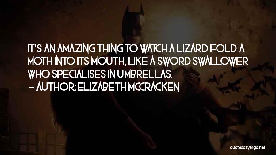 Elizabeth McCracken Quotes: It's An Amazing Thing To Watch A Lizard Fold A Moth Into Its Mouth, Like A Sword Swallower Who Specialises