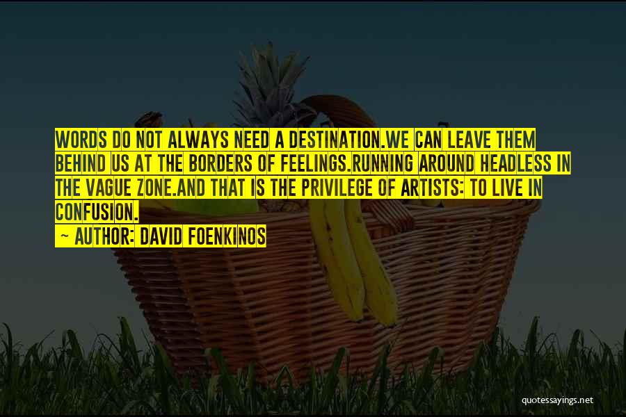 David Foenkinos Quotes: Words Do Not Always Need A Destination.we Can Leave Them Behind Us At The Borders Of Feelings.running Around Headless In