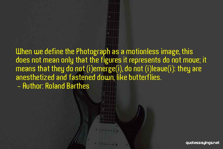 Roland Barthes Quotes: When We Define The Photograph As A Motionless Image, This Does Not Mean Only That The Figures It Represents Do