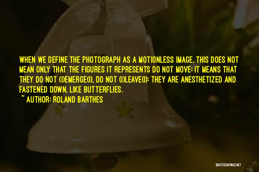 Roland Barthes Quotes: When We Define The Photograph As A Motionless Image, This Does Not Mean Only That The Figures It Represents Do