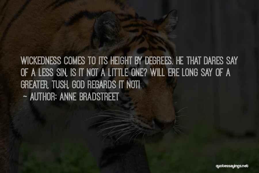 Anne Bradstreet Quotes: Wickedness Comes To Its Height By Degrees. He That Dares Say Of A Less Sin, Is It Not A Little